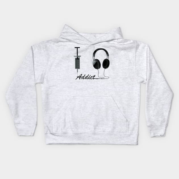 I am A Music Addict Kids Hoodie by Maha Fadel Designs